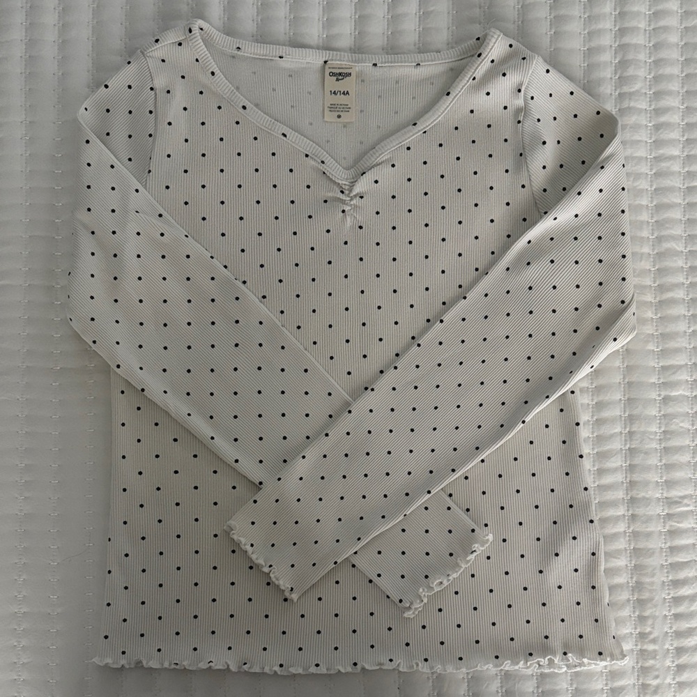 OshKosh B'gosh Cream Top with Black Dots